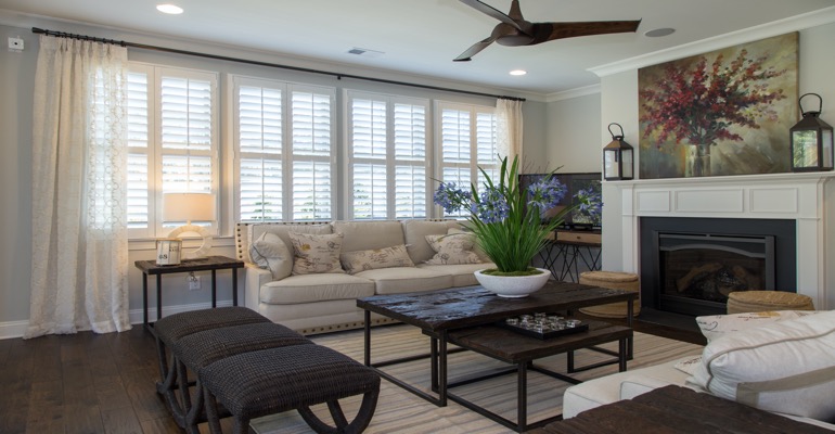 Interior Shutters in San Diego Living Room